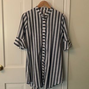 Striped Coverup with Ruffle Sleeve NWOT